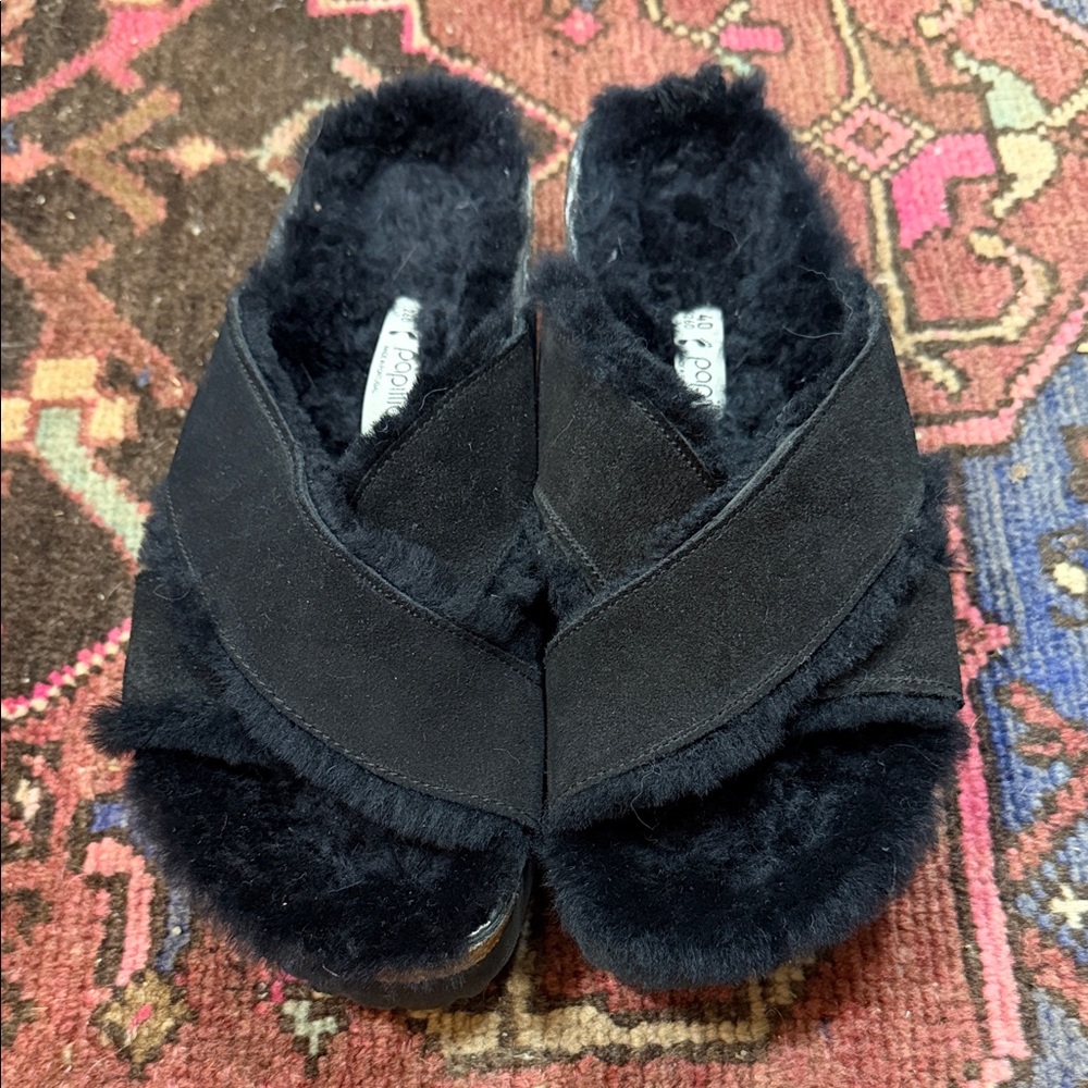 Birkenstock papillon shearling sandals, platform EU40